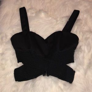 Black Silk Crop Top